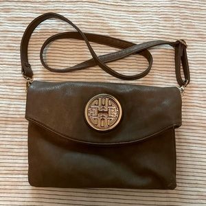 Crossbody Purse Brown Faux Leather